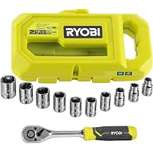 Ryobi - 10 adet set - 9 adet 1/4 inç lokma ve tornavida - RHRS10PC