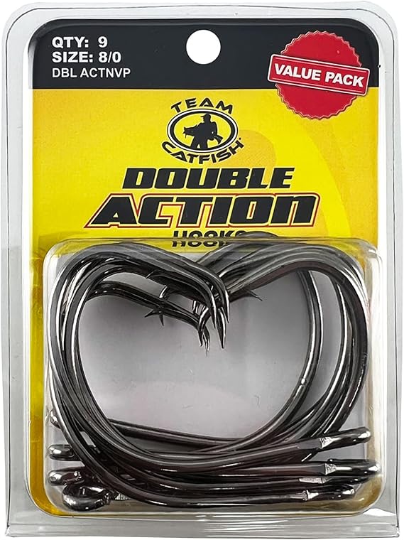 TEAM CATFISH Double Action Circle Hooks with Wide Gap & Sharp Point