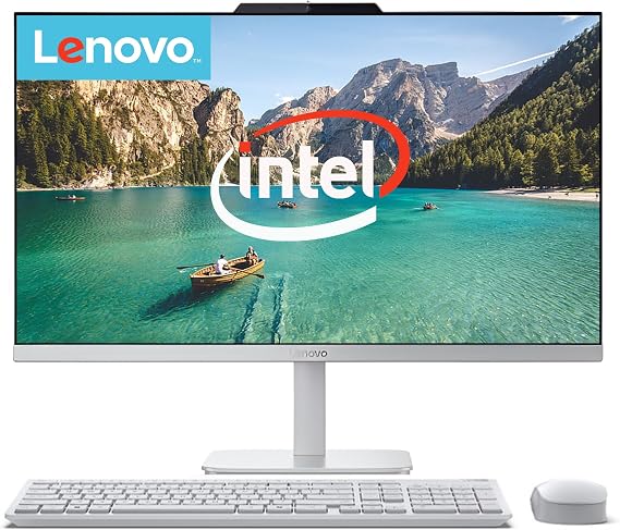 Lenovo 24 inch All in One Desktop| 8GB RAM| 768GB Storage(256GB SSD On Board with 512GB External Drive)| Intel Ultra-Fast 4-Core CPU| Full HD Display| Wi-Fi 6| Windows 11 | Wireless KB & Mouse
