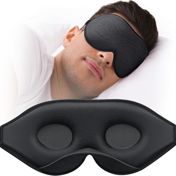 MABAO Sleeping Mask, Eye Mask for Sleeping, Sleeping Eye Mask for Female Male, Eye Pressure Blocking Light Sleeping Mask with 3D Contours