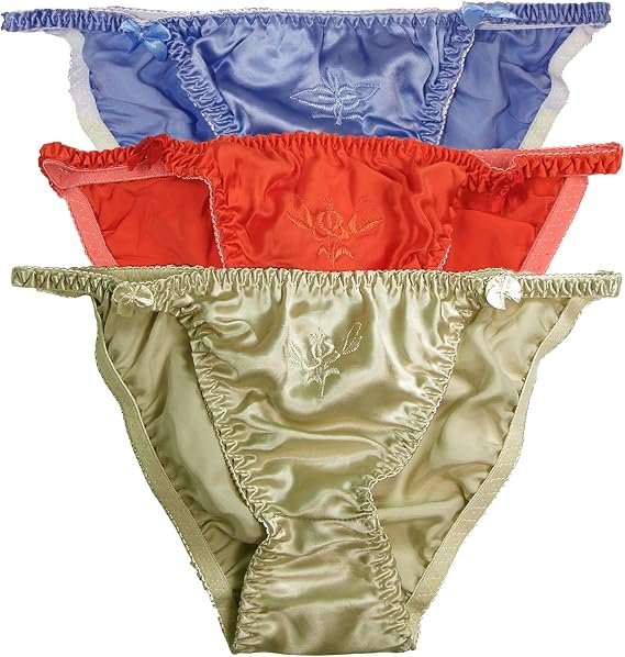Paradise Silk Women's Silk String Bikini 3 Pairs in One Economic Pack Size X-Large