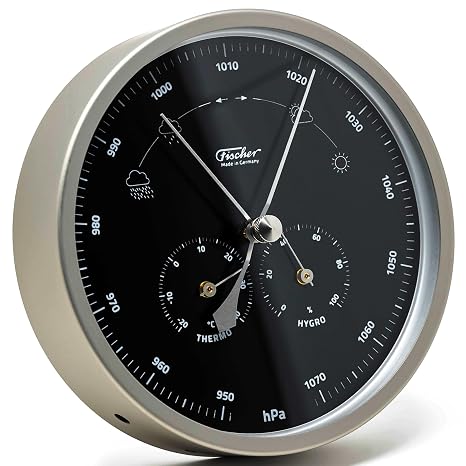 Fischer 1602-01.06 Außen-Wetterstation Glas Edelstahl Polymeter