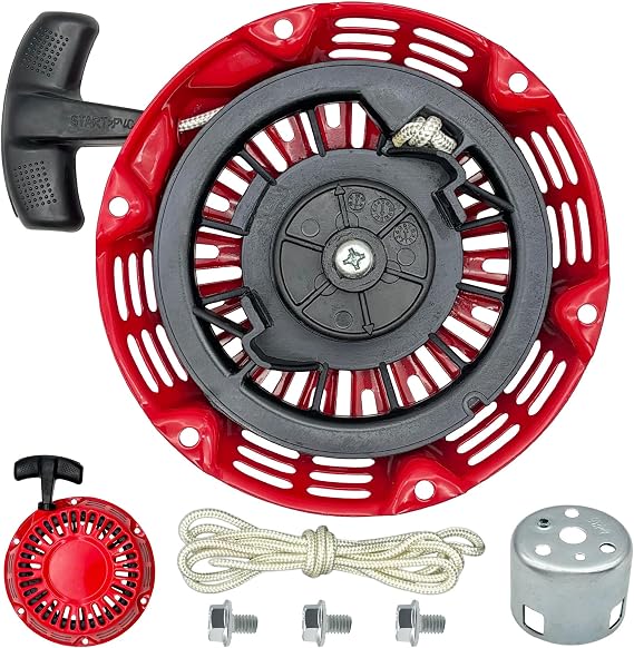 GX160 Pull Start Assembly GX120 GX200 Recoil Starter Pull Rope String | with Pully Cup for Honda Rolair Blackmax and Clones