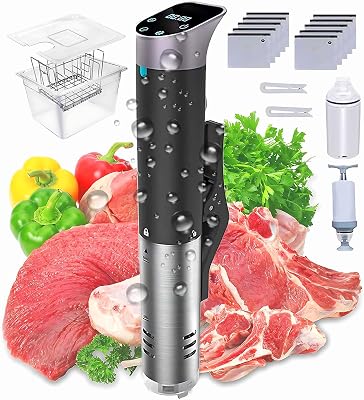 Sous Vide Machine, 1200w Sous Vide Kit with 12l Water Tank  Folding Rack, Extractor Pump, Sealed Bag, Clip, Led Stainless Steel Precision Cooker Immersion Circulator