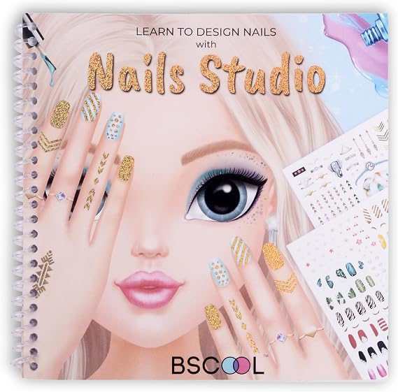 BSCOOL Nail Design Activity Book with Stickers and Fashion Sketchbook
