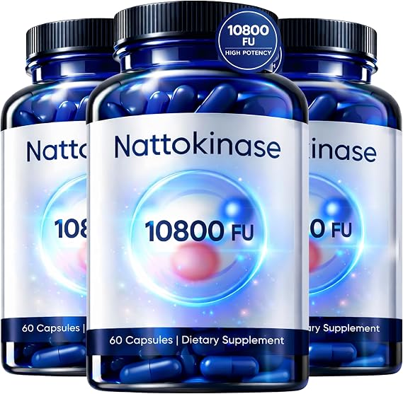 Ultimate Nattokinase Capsules, Nattokinase Supplement Organic 10800 FU Per Serving, Nattokinase Organic for Body Health, and Daily Wellness Support, Vegan, Gluten Free, 60 Capsules (3)