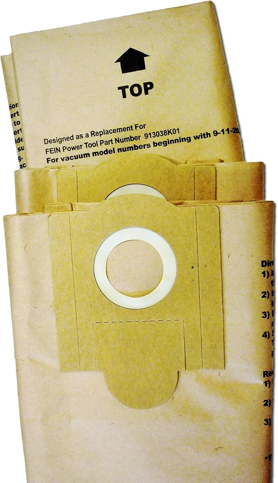 Fein Replacement Paper Dust Bag for Mini and Turbo I 9-11-20/9-11-55