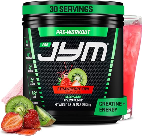 JYM Pre Workout, Strawberry Kiwi - Creatine HCI, Caffeine - 27.5 Oz