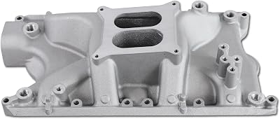 JGhyperX 7181 84023 Intake Manifold Aluminum Dual Plane Compatible with Ford Small Block Windsor 351 5.8L 1969-1997 SBF 351W 1,500-6,800 RPM V8 Engine Silver