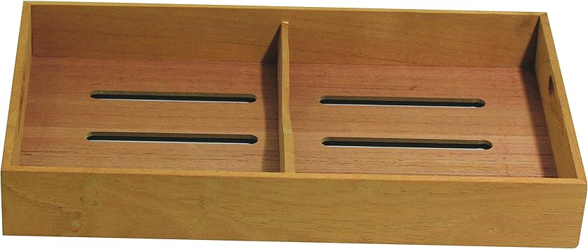 HankStar Solid Spanish Cedar Cigar Tray with One Adjustable Divider, Fits Large Humidor 12.0"x7.0"x1.75"
