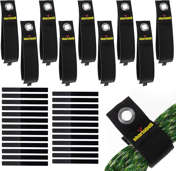 Extension Cord Holder and Loop Straps - 10 Pcs Cord Hanging Organizers and 25 Pcs Cable Management Straps-Heavy Duty Hook and Loop Equipment for Cable Hose Rope Wrap Electrical Wires Workshop Garage