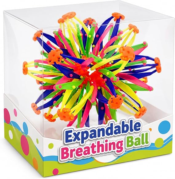 DIMROM Expandable Breathing Ball Sphere for Stress Relief, 5.5 to 10.2 in | Breathing Expandable Ball Toy, Smooth Edges, Geometric Design, Waterproof and Odor-Free ABS, For Meditation and Yoga Sessions
