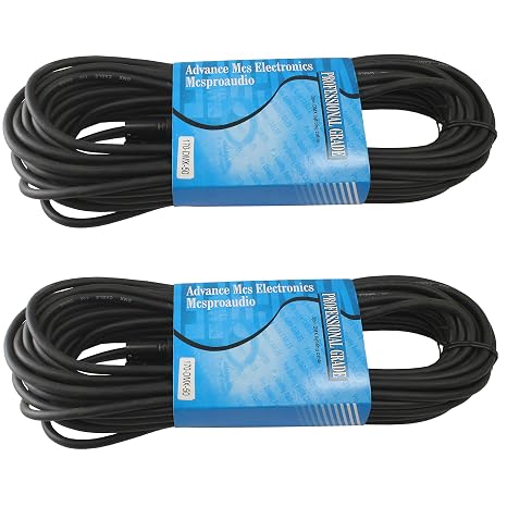 110 ohm 3 Pin XLR DMX Lighting Cable (50 ft, 2 Cable Pack)