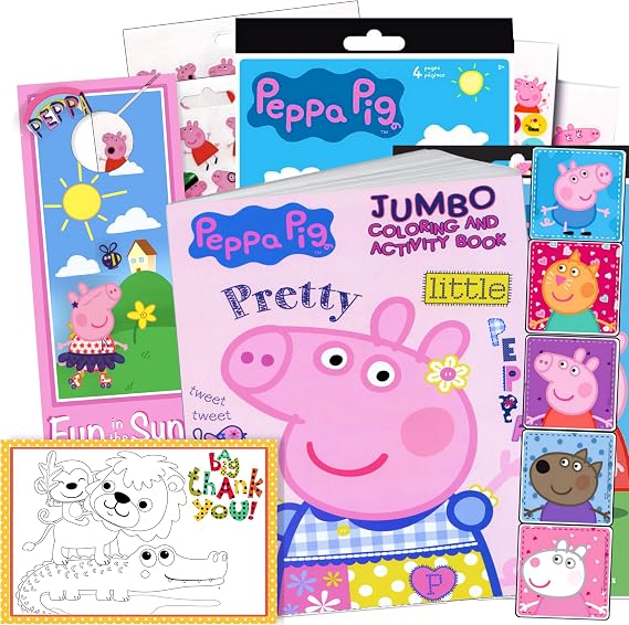 Coloring and Activity Set with Peppa Pig Coloring Book, Peppa Pig Stickers, and 2-Sided Door Hanger (Peppa Coloring Book & Stickers)