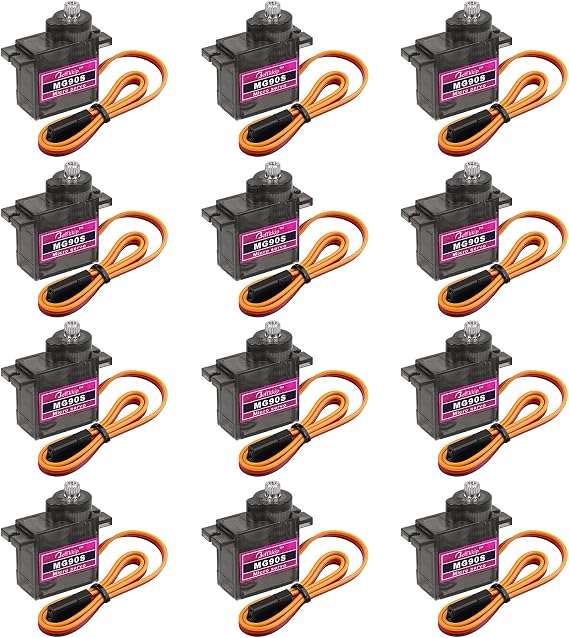 MG90S 9g Metal Gear Micro Servos, 12-Pack