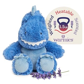 warmies Microwavable & Weighted Stuffed Animals, Trex - Heatable Stuffed Animal Heating Pad - Weighted Plush Comfort - Lavender-Scented - for Adults & Children (Boys, Girls, Babies & Toddlers)