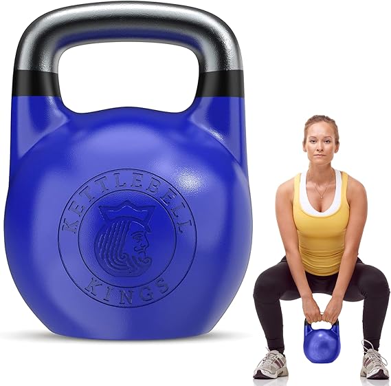 Kettlebell Kings Competition Kettlebells Weight (35mm handle) 8-48 KG | Hand weights Workout Gym Equipment & Strength training sets for Women & Men for Home Gym | Suitable for High Repetition Workouts