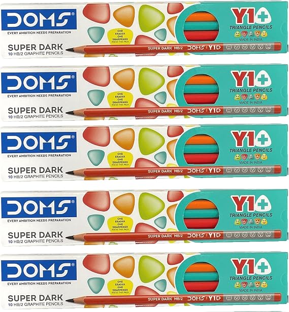 DOMS Y1+ Pencils (Pack of 5) (50 Pencils)