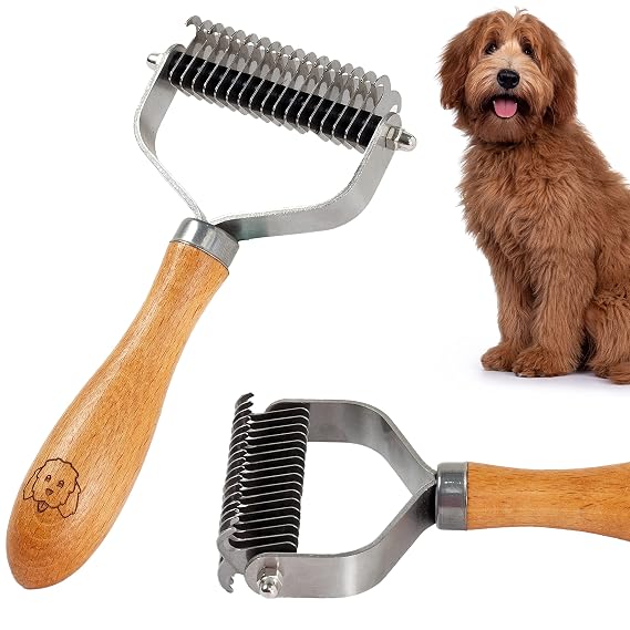 Dematting Comb for Dogs, Undercoat Rake Grooming Tool For Matted Pet Hair