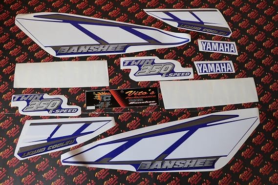 Vito's vinyl decal graphics kit 14MIL sticker fits Yamaha Banshee BLUE WHITE 2001