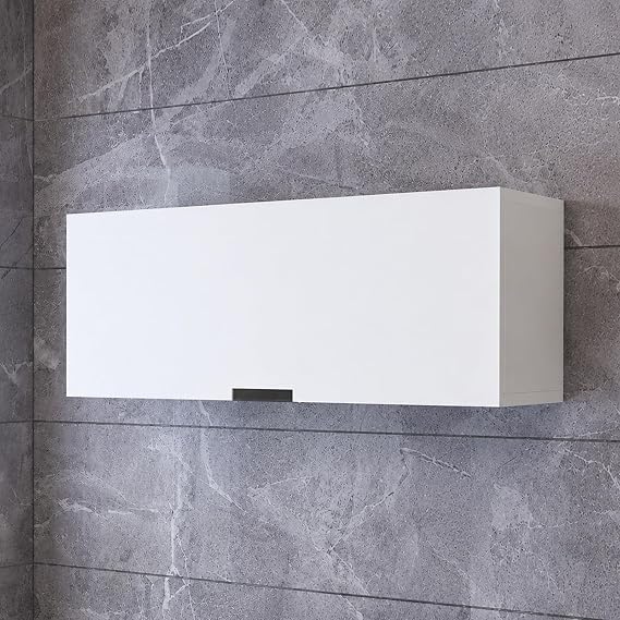 Wall Mounted Kitchen Cabinet, Bathroom Storage Organizer Floating Flip Door Wall Cabinet, Space Saving for Kitchen Bathroom Balcony(80x30x30cm/31x12x12in)