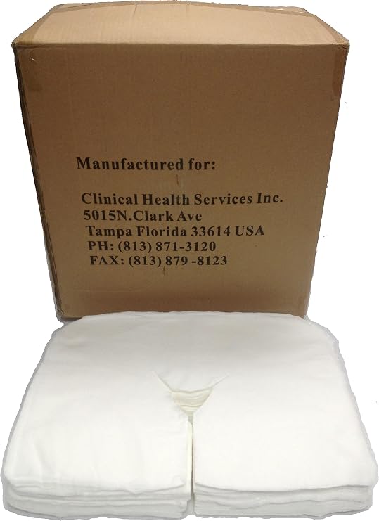 Therabuilt Disposable headrest Covers for Massage Tables, case of 1000 pcs. Full Size: 16 3/8" x 12"