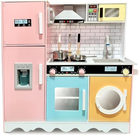 Lil' Jumbl Kids Play Kitchen, Icemaker, Range Hood - Colorful
