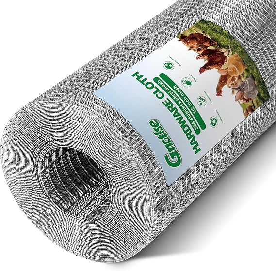 Hardware Cloth 1/2 inch 20 Gauge Small Size 304 Stainless Steel mesh Chicken Welded Wire Fencing Wire Mesh Roll Fencing Garden Fence Squirrel Tunnel Network 24in24ft