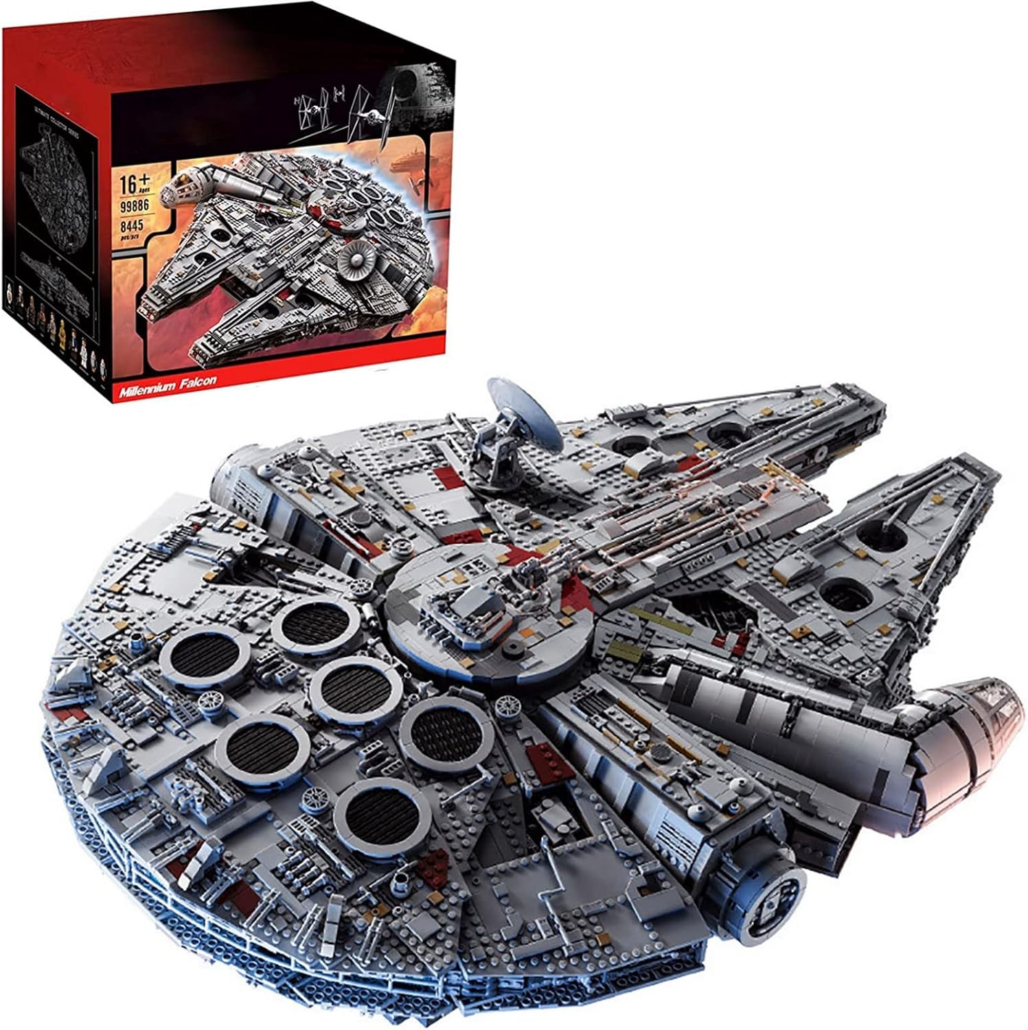 Technic Star Wars Millennium Falcon Falcon Starship Model, 8445 Pieces Large Spaceship Building Set, Compatible with Lego