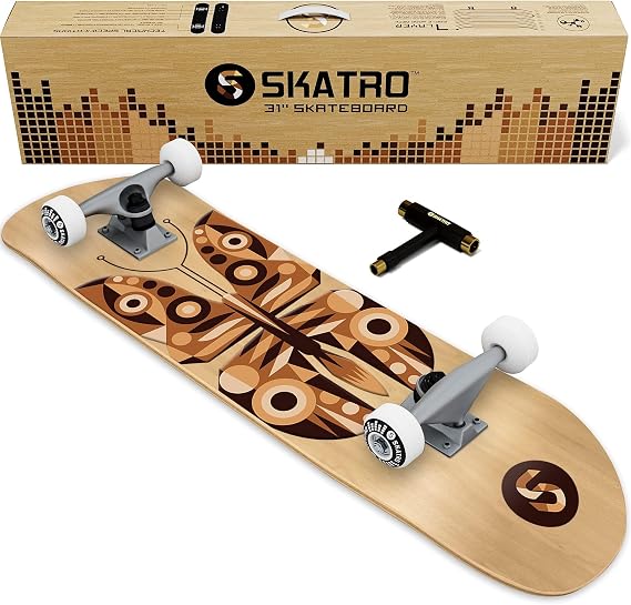 SKATRO - Pro Skateboard 31" Complete Skateboard. Skate Board ages: adults, boys, girls, beginners, and Kids