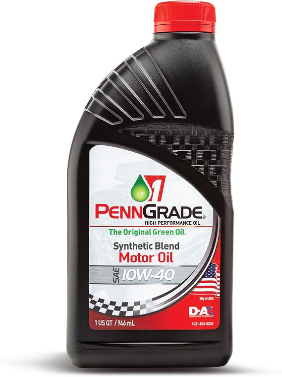 PENN GRADE 1, 71446, Synthetic Blend High Performance Oil SAE 10W-40, 1 Quart (12 Pack)