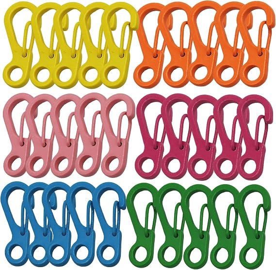 Mini Carabiner Clips with Metal Spring Wiregate Hook and Little Eye Hole for Keychain Backpack Clasps