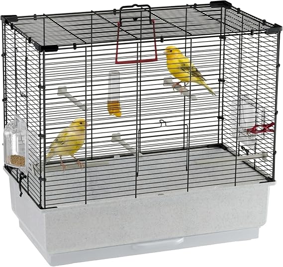 Ferplast 52003817 Vogelheim REKORD 4, muhabbet kuşları için, komple donanım, Ölçüler: 60 x 32,5 x 57,5 cm, siyah
