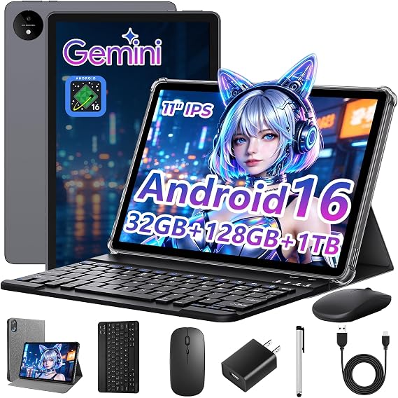 2026 Android Tablet with Keyboard, 11 inch Android 16 Tablet
