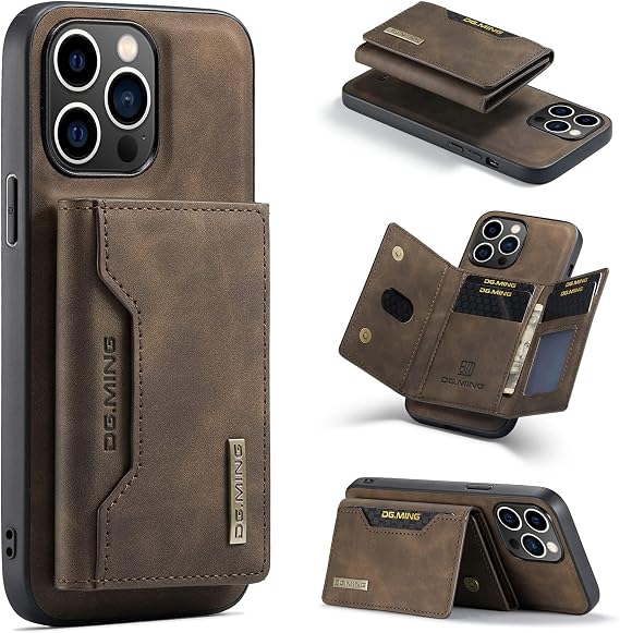 Compatible with iPhone 14 Pro Max(6.7'') 2 in 1 Detachable Back Cover& Leather Wallet Phone Cases , with Card Holder,Leather Pocket Phone Cases (Not Fit for iPhone 14 Pro) (Coffee)