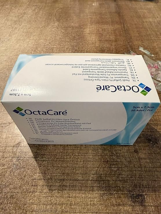 OctaCare Şeffaf Pedli Su Geçirmez Yara Örtüsü 5cm x 7,5cm (50)