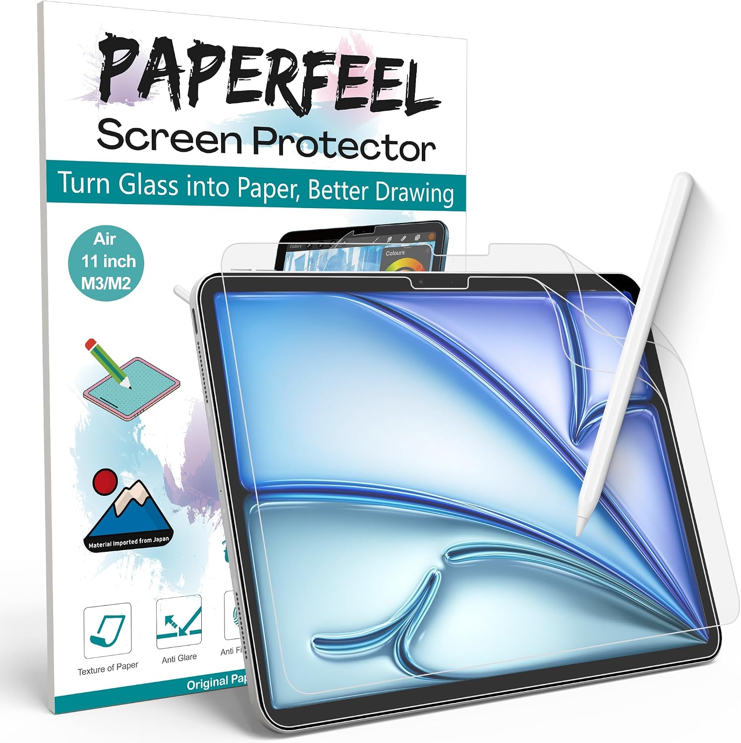 PAPERFEEL [2 Pack] Screen Protector for iPad Air 11 Inch 2025 2024 M3 M2 Model, Matte PET Paper Film Compatible with Apple Pencil Drawing, Writing, Anti Glare, Anti Fingerprint, Easy Installation