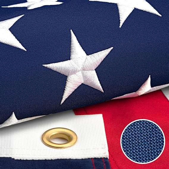 Chillchard 4x6 FT American Flags for Outside Heavy Duty - TearProof US Flag | Ultra Anti-Fade & Waterproof Outdoor Spun USA Flag Fly in High Wind with Embroidered Stars, Brass Grommets for All Weather