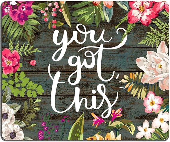 Pingpi Floral Mouse Pad Motiavation Quote You Got This Neoprene Inspirational Quote Mousepad Office Space Decor Home Office Computer Accessories Mousepads Watercolor Vintage Flower Design