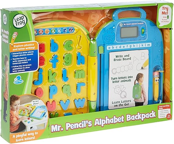 LeapFrog Mr Pencil's Alphabet Backpack Interactive Learning Toy, Educational Baby Toy with LCD Screen, Interactive Toy with Letters and Sounds for Toddlers and Kids Boys and Girls from 2, 3, 4 Years
