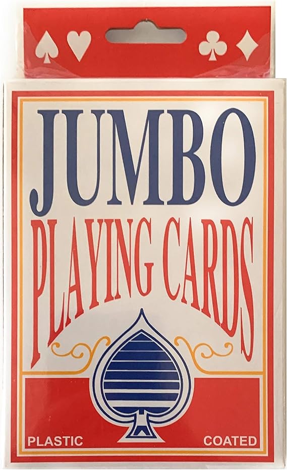 Jumbo 3.5x5 Inch Playing Cards Plastic Coated