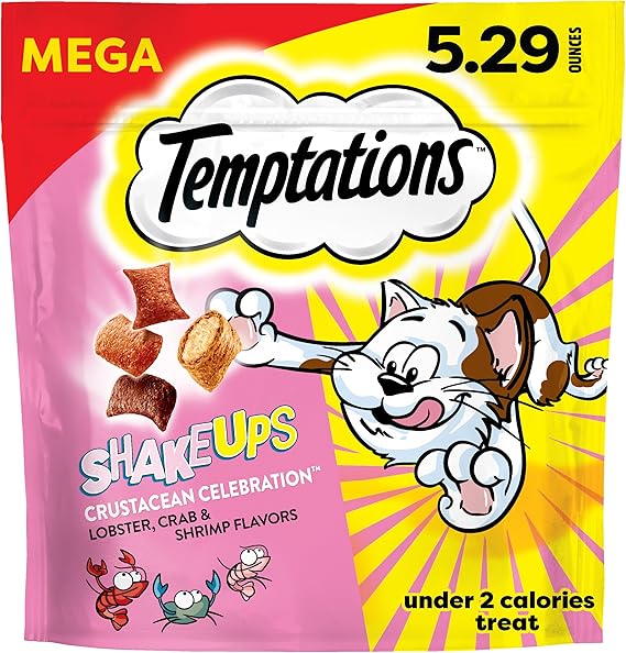Temptations Cat Treat ShakeUps, Crunchy and Soft Cat Treats, Crustacean Celebration, 5.29 oz. Pouch