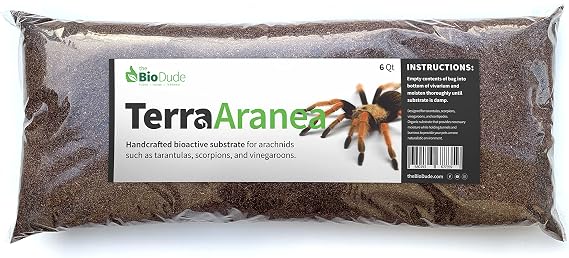 The Bio Dude Terra Aranea 6 quarts Bioactive Substrate for Tarantulas, Centipedes, Scorpions, Isopods and Millipedes Terrarium and Vivarium Habitat Bedding for invertebrates