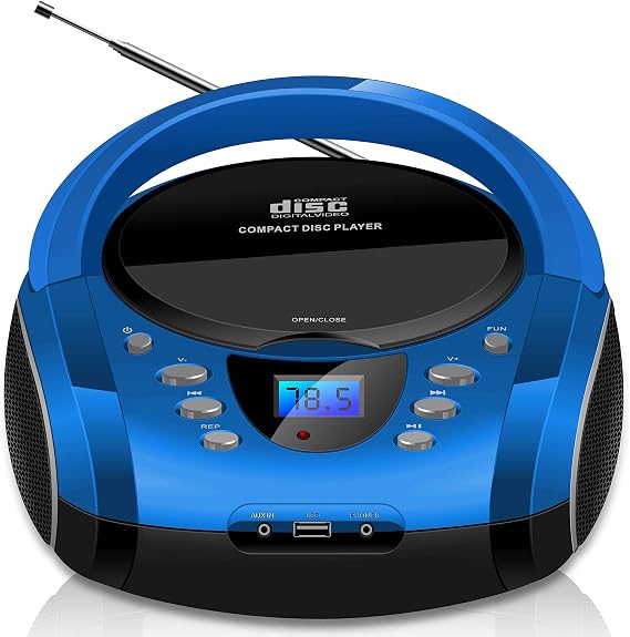 Portable Boombox CD/CD-R USB FM Radio AUX-In Earphone Jack CD Player Kids Radio Boombox CD Radio CD Radio CD Stereo System Compact