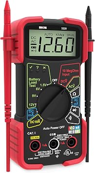 INNOVA 3320 Auto-Ranging Digital Multimeter, Red & Black