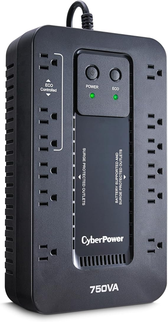 CyberPower EC750G Ecologic UPS Battery Backup and Surge Protector