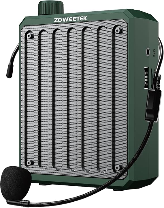 ZOWEETEK Portable Bluetooth Voice Amplifier with Headset for Teachers | Portable PA, Personal Mic Headset, for Classroom, Coaches, Training, Meeting, Speaking, Rechargeable
