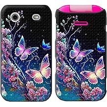for HMD Barbie Case with Tempered Glass Screen Protector, Heavy-Duty Dual-Layer Protection, Shockproof TPU + Hard PC Hybrid Cover for HMD Barbie 2024, Colorful Butterfly