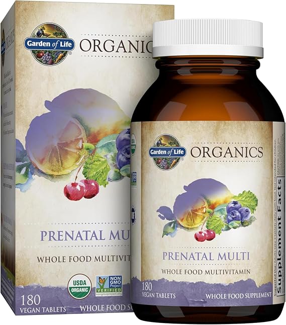 Garden of Life Organics Prenatal Multivitamin, Non-GMO, Vegan, 60 Servings