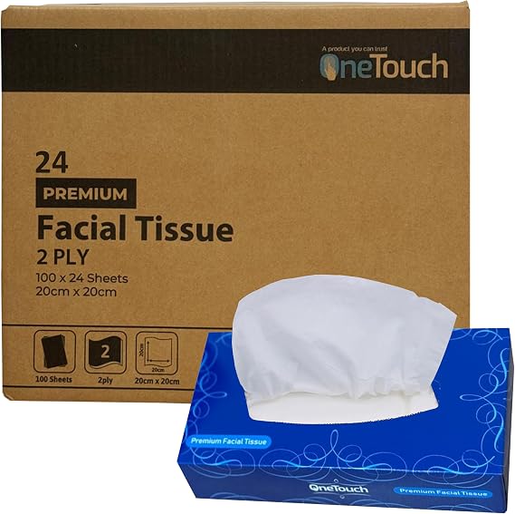 OneTouch Facial Tissue Tissue Boxes 2ply Soft Tissues for Everyday Use Gentle on Your Skin (24)